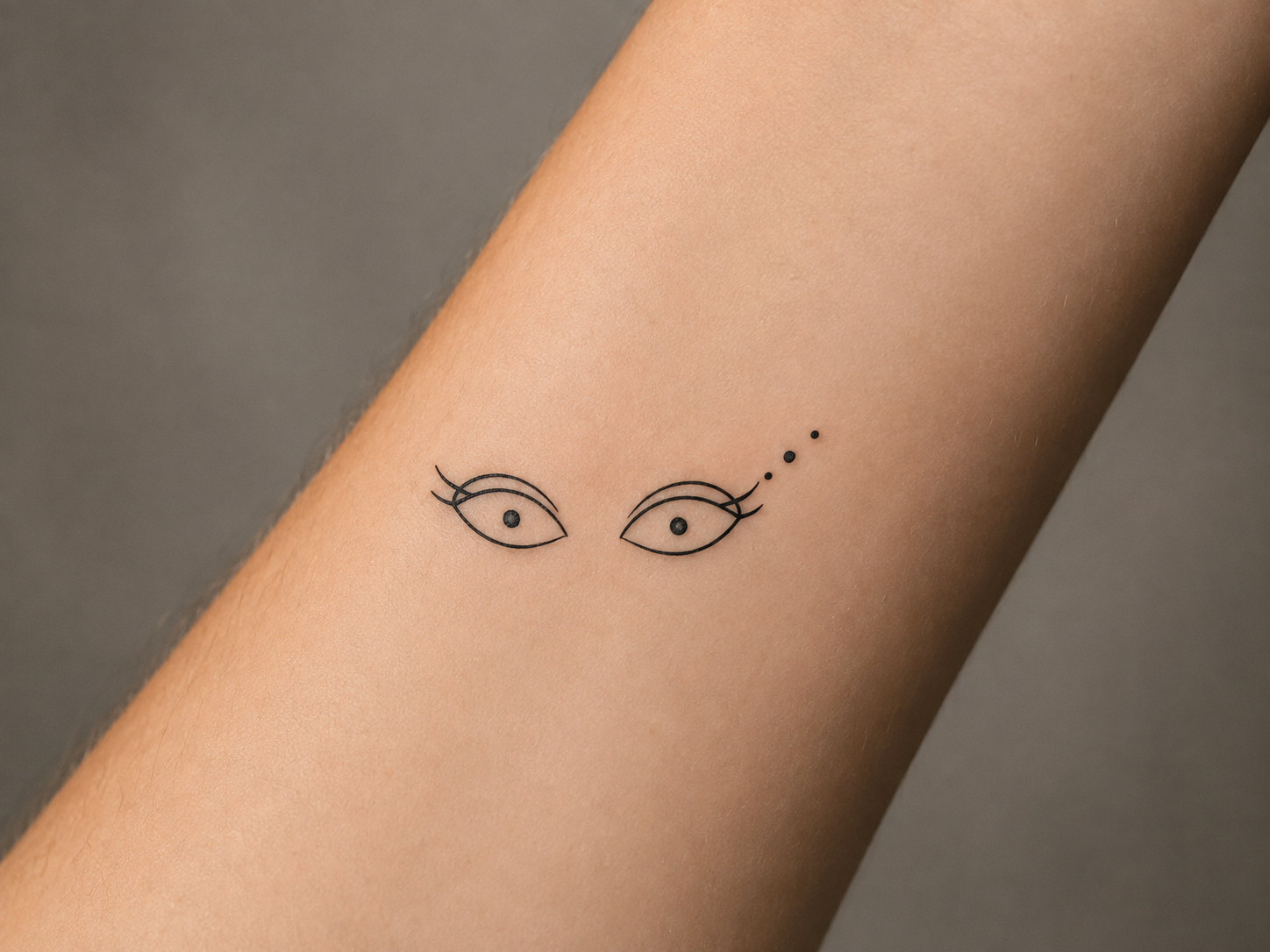 Minimalist tattoo design inspired by Anya's psychic-motif eyes from Spy x Family
