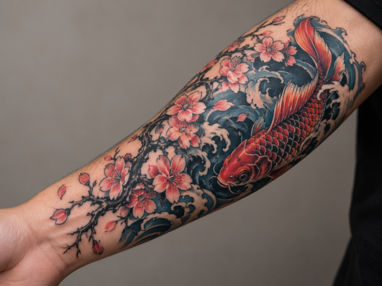 Vividly colored anime-style tattoo on a forearm, the color-dense ink type covered in this removal guide