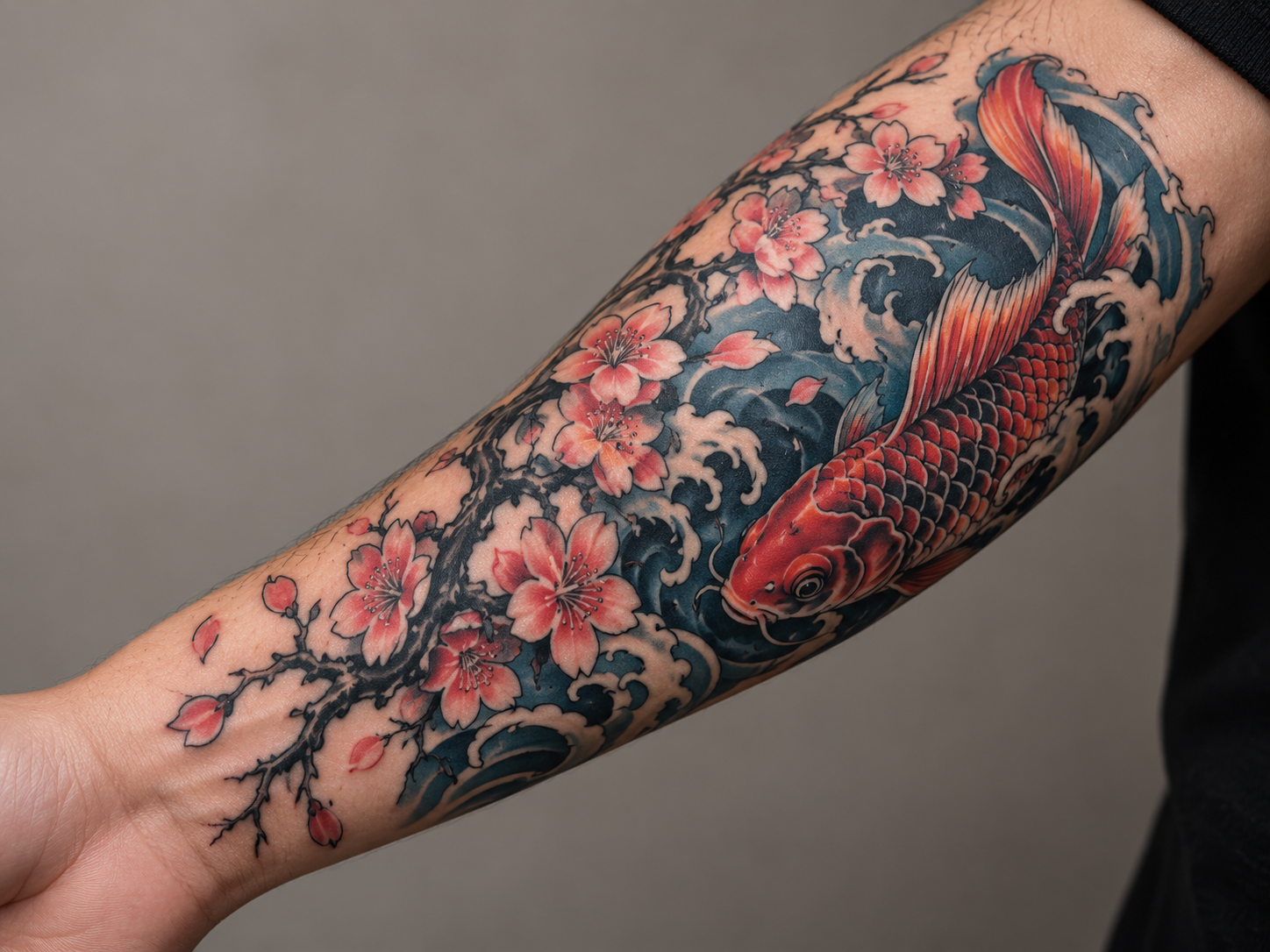 Vividly colored anime-style tattoo on a forearm, the color-dense ink type covered in this removal guide