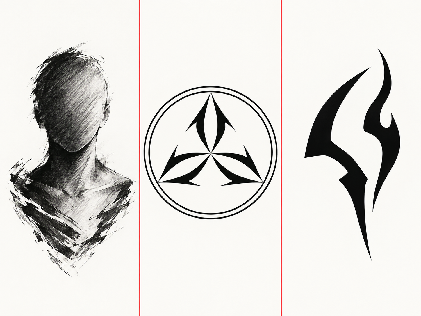 Jujutsu Kaisen tattoo idea styles: portrait, symbol, and mark designs compared